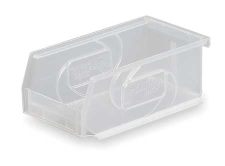 Lewisbins 25 lb Hang & Stack Storage Bin, Plastic, 4 1/8 in W, 3 in H, 7 3/8 in L, Clear PB74-3 Clear