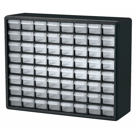 AKRO-MILS Drawer Bin Cabinet with 64 Drawers, Plastic, 20 in W x 15 3/4 in H x 6 1/2 in D 10164