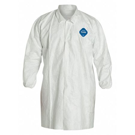 Dupont Tyvek 400 Labcoat, Snap Front, 2 Pockets, PK30 TY211SWHXL003000