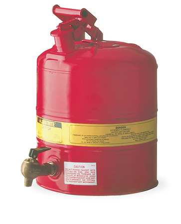 JUSTRITE 5 gal Red Galvanized Steel Type I Safety Can Flammables 7150140