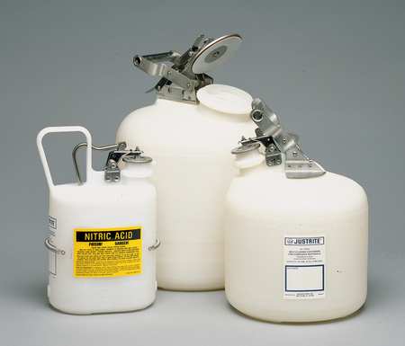 Justrite Disposal Can, 5 Gal., White, Polyethylene 12765