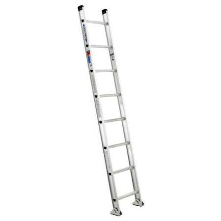 WERNER 8 ft. Straight Ladder, Aluminum, 8 Steps, 300 lb Load Capacity D1508-1