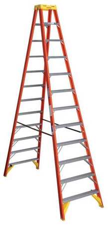 Werner 12 ft Fiberglass Twin Stepladder, 300 lb Capacity T6212