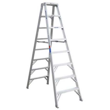 Werner 8 ft Aluminum Twin Stepladder, 300 lb Capacity T378