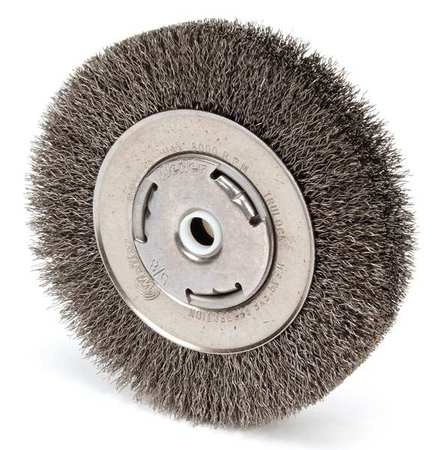 WEILER Crimped Wire Wheel Wire Brush, Arbor, 6" 93113