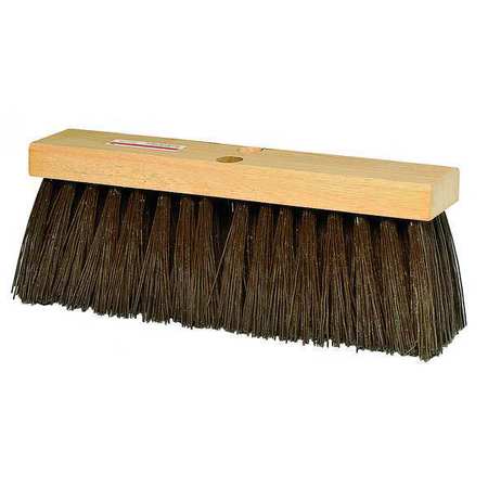 Tough Guy 16 in Sweep Face Broom Head, Stiff, Synthetic, Brown 3A325