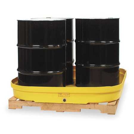 Eagle Mfg Drum Spill Containment Basin, 66 gal Spill Capacity, 4 Drum, 5000 lb., Polyethylene 1638