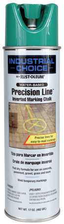 Rust-Oleum Inverted Marking Chalk Aerosol, 17 oz., Green, Water -Based 205238