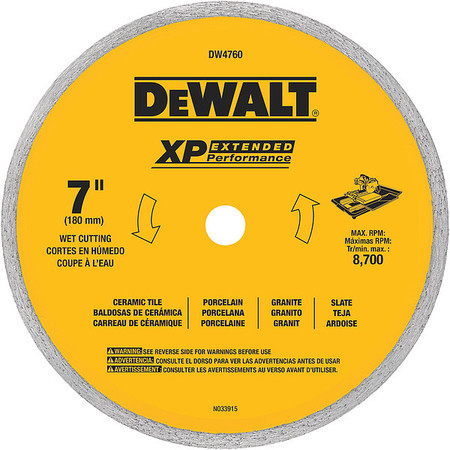 DEWALT 7" x .060" Ceramic Tile Blade Wet DW4760