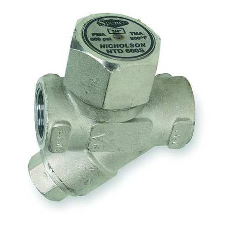 Crescent Nicholson Steam Trap, 800F, Stainless Steel, 600 psi, Pipe Configuration: Straight NTD600-N1D9S