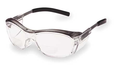 3M Nuvo™ Reader Safety Glasses, Clear Lens, Gray Frame, +2.0 Diopter 11435-00000-20
