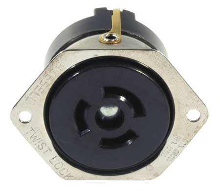 HUBBELL 15/10A Flanged Locking Receptacle 2P 3W 125/250VAC HBL7557G