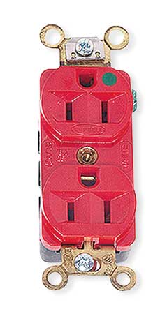 HUBBELL 20A Duplex Receptacle 125VAC 5-20R RD HBL8300HRED