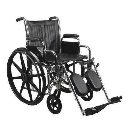 FIRST VOICE Wheelchair, 300lb, 18 In Seat, Silver/Black MDS806300D