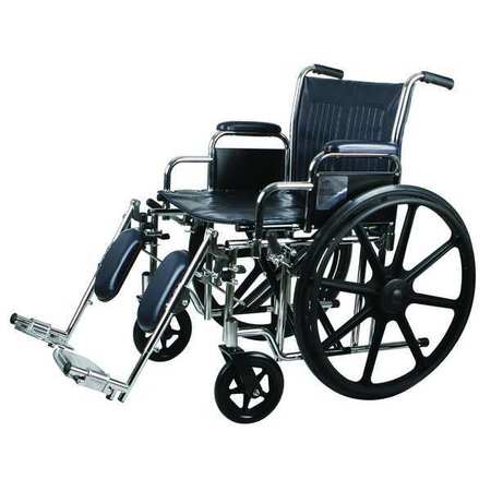 First Voice Wheelchair, 500 lb, 24 In Seat, Silver/Navy MDS806950