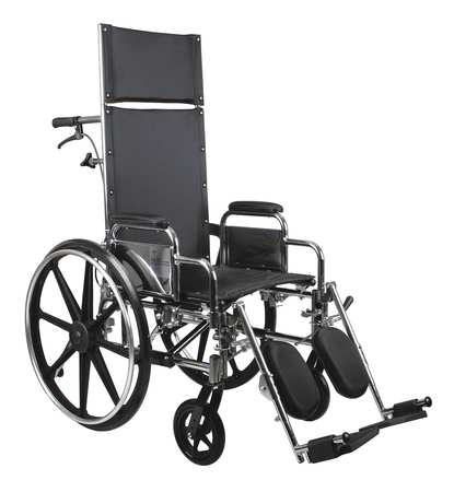 FIRST VOICE Wheelchair, 300lb, 18 In Seat, Silver/Black MDS808450