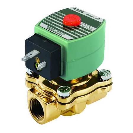 REDHAT 24V DC Brass Solenoid Valve, Normally Closed, 3/4 in Pipe Size SC8210G003