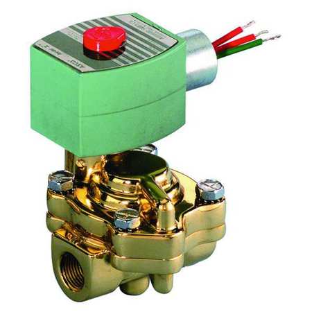 REDHAT 120V AC Brass Slow Closing Hot Water Solenoid Valve, Normally Closed, 1/2 in Pipe Size 8221G003HW