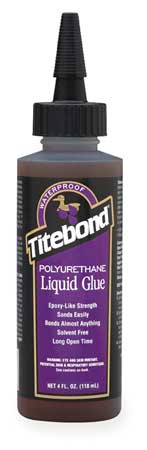 Titebond Wood Glue, Polyurethane Series, Brown, 4 fl oz, Bottle 2302