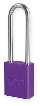American Lock Lockout Padlock, KD, Purple, 1-7/8"H A1107PRP