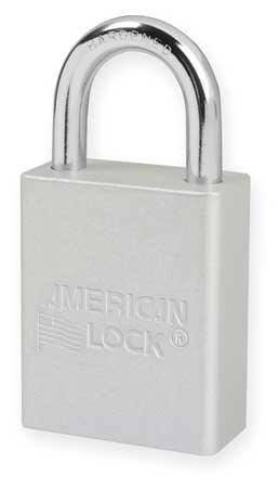 American Lock Lockout Padlock, KD, Silver, 1-7/8"H A1105CLR