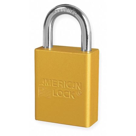 American Lock Lockout Padlock, KD, Yellow, 1-7/8"H A1105YLW