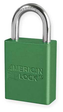 American Lock Lockout Padlock, KA, Green, 1-7/8"H A1105KAGRN
