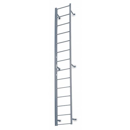 Cotterman 8 ft 3 in Fixed Ladder, Steel, 9 Steps, Side Step Exit, Powder Coated Finish, 300 lb Load Capacity F9S C1
