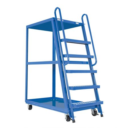 ZORO SELECT Steel Stock Picking Ladder Cart 1000 lb. Capacity, 56-1/8"L x 27-7/8"W x 73-1/16"H SPS-HF-2852