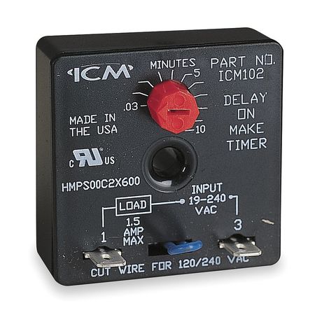 Icm Time Delay, Delay on Make, 1.5 Contact Rating (Amps), 18 To 240 Volts ICM102B