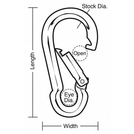 Lucky Line Spring Snap, HD, Steel, L 4 3/4 In 4FCE4