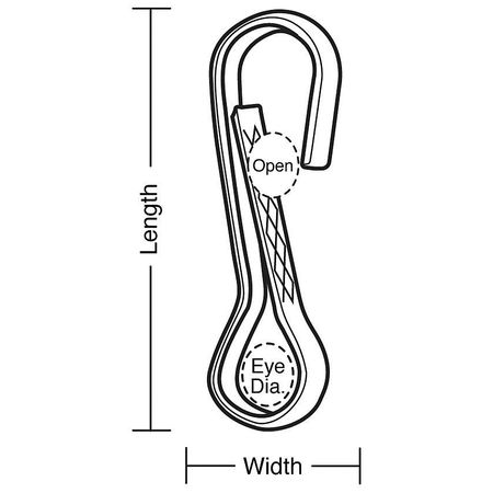 Lucky Line Economy Spring Snap, L 1 5/8 In, PK10 4FCU3