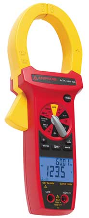 AMPROBE Clamp Meter, Backlit, 1,000 A, 2.0 in (51 mm) Jaw Capacity, Cat IV 600V Safety Rating ACDC-3400 IND