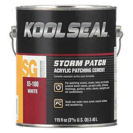 Kool Seal Acrylic Patching Cement, 115 oz, Can, White, Storm Patch KS0085100-16