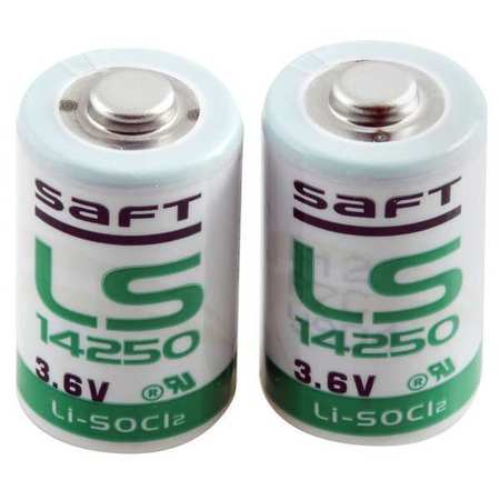 Saft Battery, Lithium, Voltage 3.6, PK2 LS14250BA