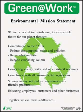 ZING Environmental Awareness Poster, 22 x 16In 5008