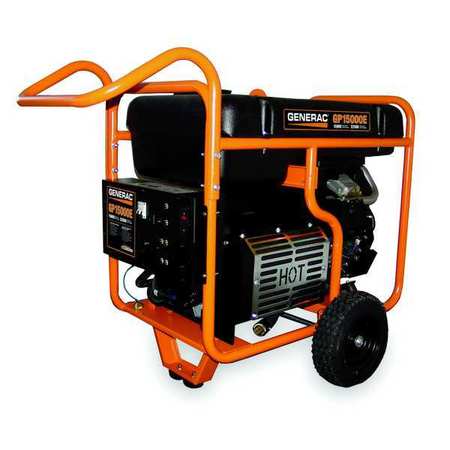 Generac Portable Generator, Gasoline, 15,000 W Rated, 22,500 W Surge, Electric Start, 120/240V AC 5734