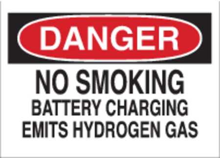 BRADY Danger No Smoking Sign, 10" H, 14 in W, Rectangle, English, 40898 40898
