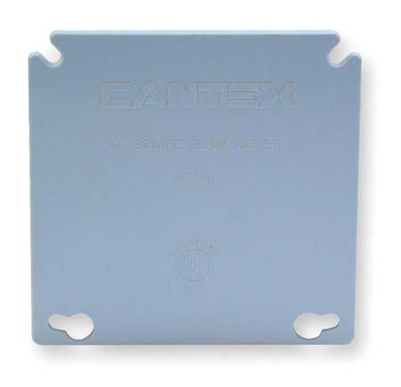 Cantex Electrical Box Cover, Square, 2 Gang, Square, PVC, Blank EZXKLR