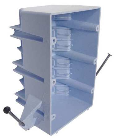 CANTEX Electrical Box, 44 cu in, Switch Box, 3 Gangs, PVC EZ44TNR