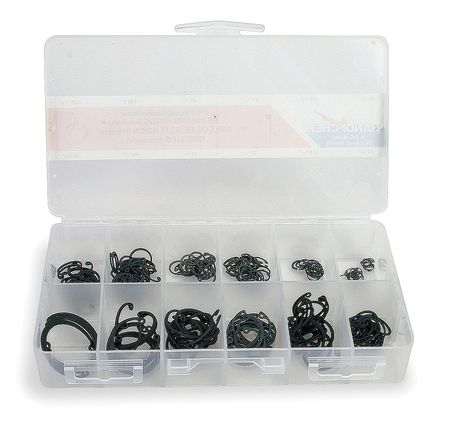 Itw Bee Leitzke Internal Retaining Ring Assortment, Steel, Phosphate Finish WWG-DISP-HO218
