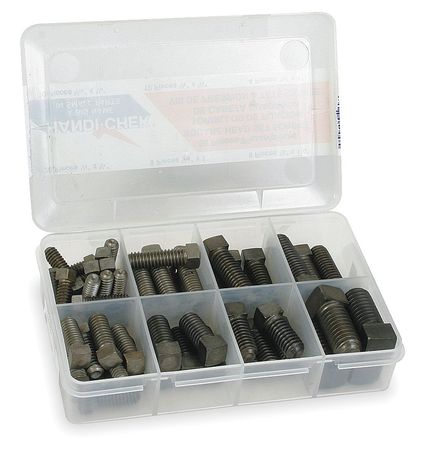 Zoro Select Set Screw Assortment, Steel, Black Oxide Finish, 60 PCS DISP-SET-16-060