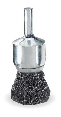 Weiler Crimped Wire End Wire Brush, Steel, 1" 90188