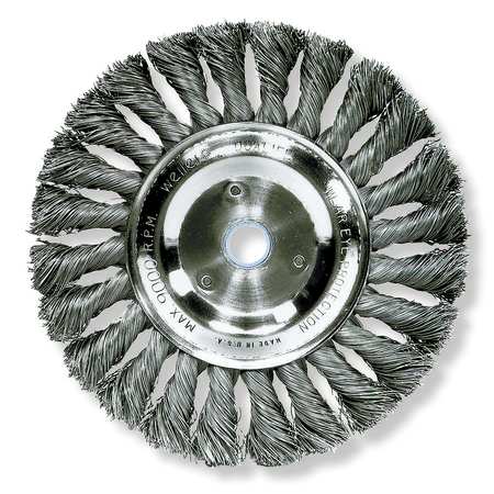 WEILER Twist Wire Wheel Wire Brush, Arbor, 10" 93836