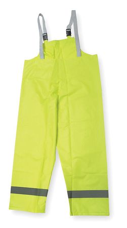 CONDOR Hi-Vis Rain Bib Overall, Yellow/Green, 3XL 4GE72