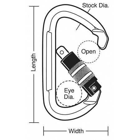 Lucky Line Locking Spring Snap, Cap 2500 lb 4GGT1