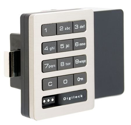 Digilock Electronic Lock, Brushed Nickel, 12 Button APS-619-01-0D-GR01