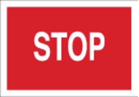 BRADY Stop Sign, 14" W, 10" H, English, Fiberglass, Red, White 70536