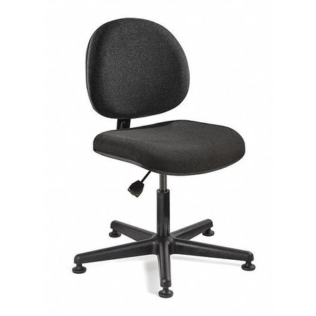 BEVCO Fabric Task Chair, 16" to 21", No Arms, Black V4007MG-BK