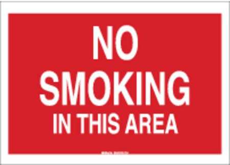 Brady No Smoking Sign, 7" H, 10" W, Polyester, Rectangle, English, 88439 88439
